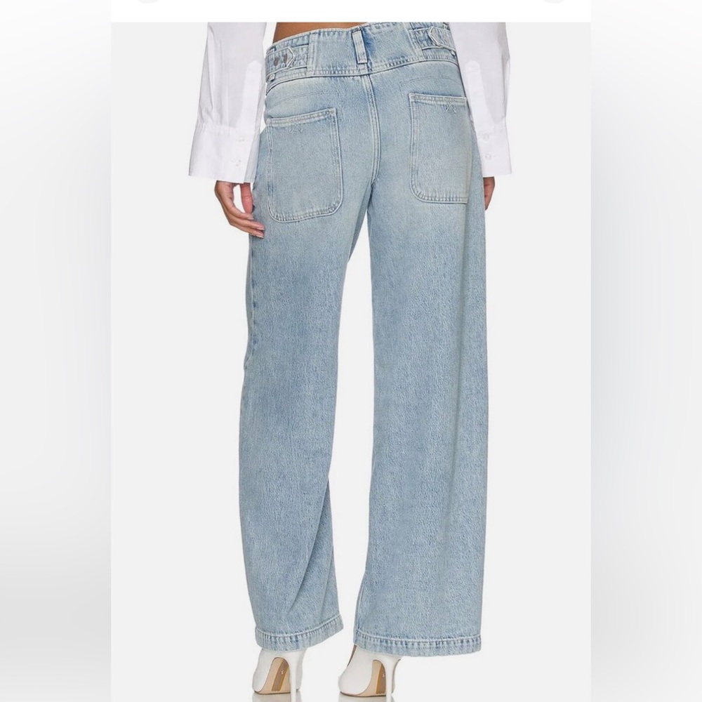 NWOT Free People Light Blue Care FP Super Sweeper Wide Leg Jeans Sz M baggy - Picture 3 of 16